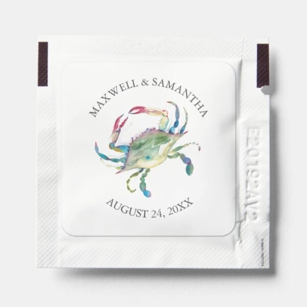 Coastal Wedding Blue Crab Hand Sanitizer Packet