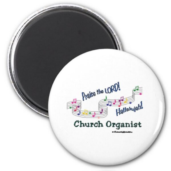 Colorful Notes Organist Magnet