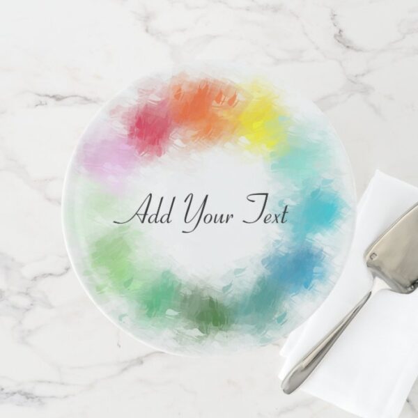 Colorful Template Add Your Text Hand Script Modern Cake Stand