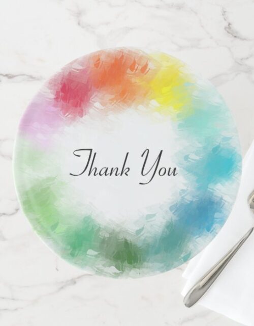 Colorful Template Thank You Hand Script Modern Cake Stand