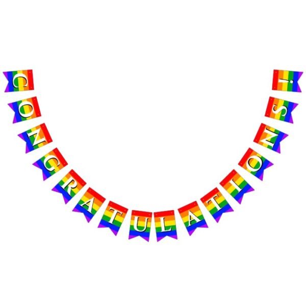 Congratulations Gay Pride Rainbow Bunting Banner