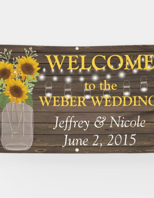 Country Sunflower Custom Wedding Banner