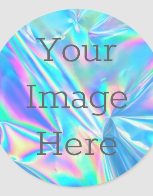 Create Your Own Abstract Metallic Faux Iridescent Classic Round Sticker