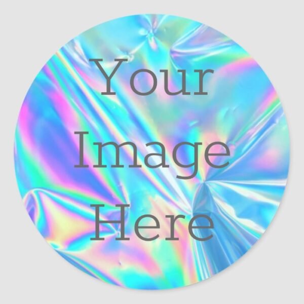 Create Your Own Abstract Metallic Faux Iridescent Classic Round Sticker