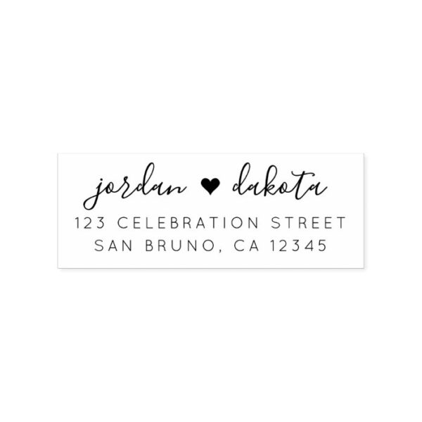 Create Your Own Chic Wedding Return Address Rubber Stamp