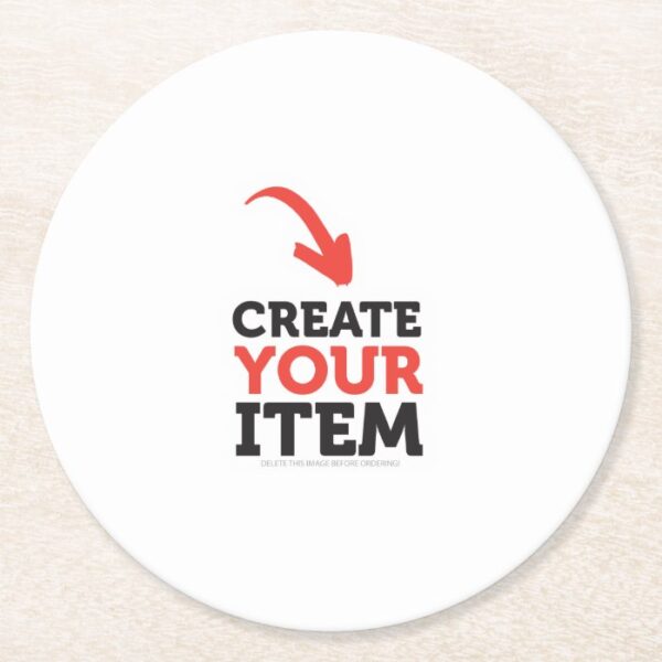 CREATE-YOUR-OWN DIY Custom upload wedding design Round Paper Coaster