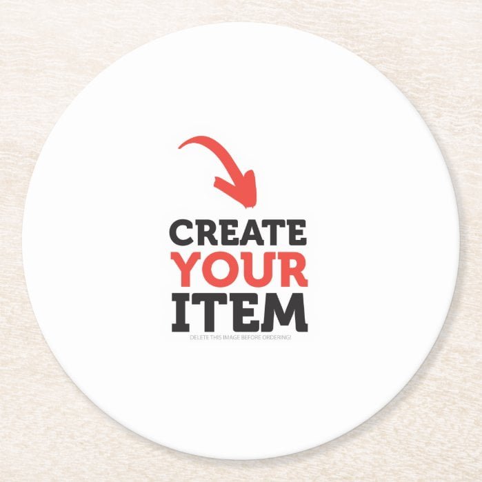 CREATE-YOUR-OWN DIY Custom upload wedding design Round Paper Coaster