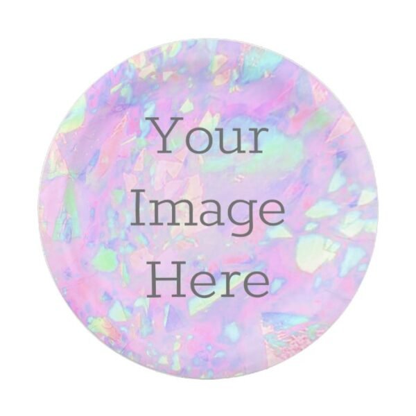 Create Your Own Iridescent Opal Faux Holographic Paper Plate