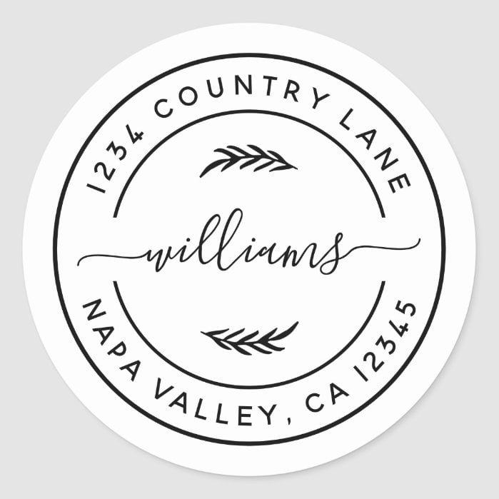 Create Your Own Modern Return Address Classic Round Sticker