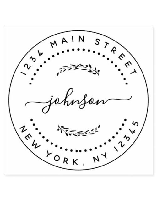 Create Your Own Modern Round Return Address Self-inking Stamp