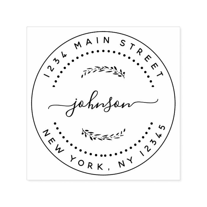 Create Your Own Modern Round Return Address Self-inking Stamp