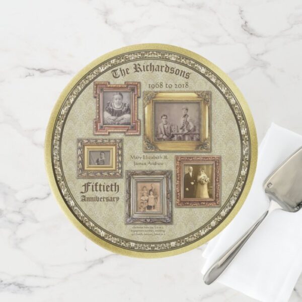 Create Your Own Ornate Gold Antique Frames Collage Cake Stand