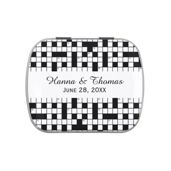 Crossword Puzzle Theme Wedding Candy Tin