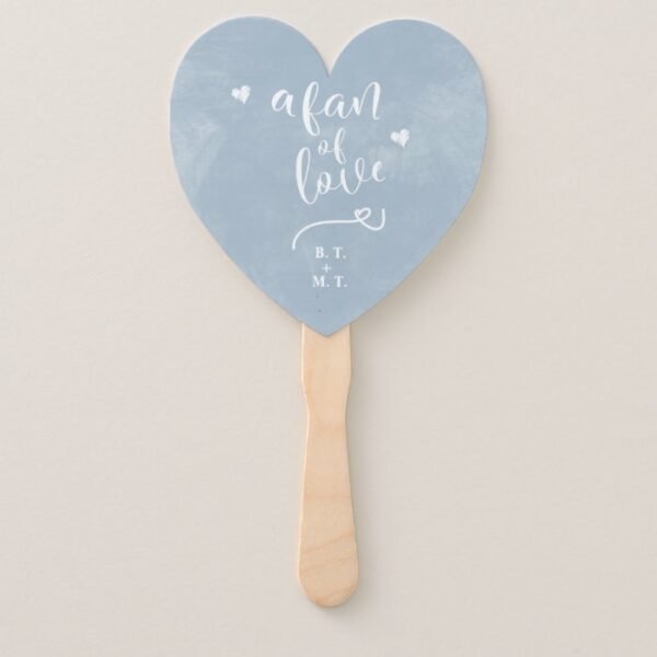 Custom A Fan Of Love Calligraphy Blue Watercolor