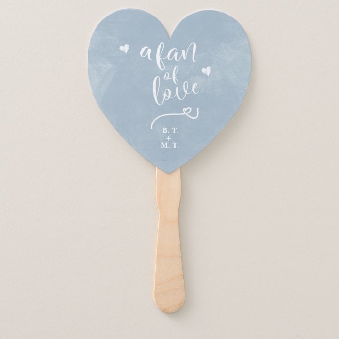 Custom A Fan Of Love Calligraphy Blue Watercolor