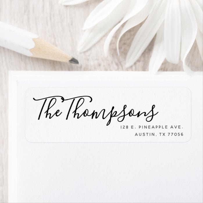 Custom Family Last Name Modern Return Address Label