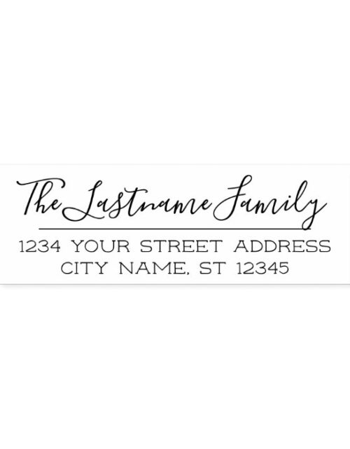 Custom Family Name and Return Address Handwritten Self-inking Stamp