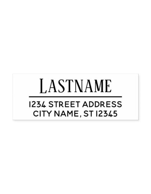 Custom Family Name and Return Address Semi Formal Self-inking Stamp