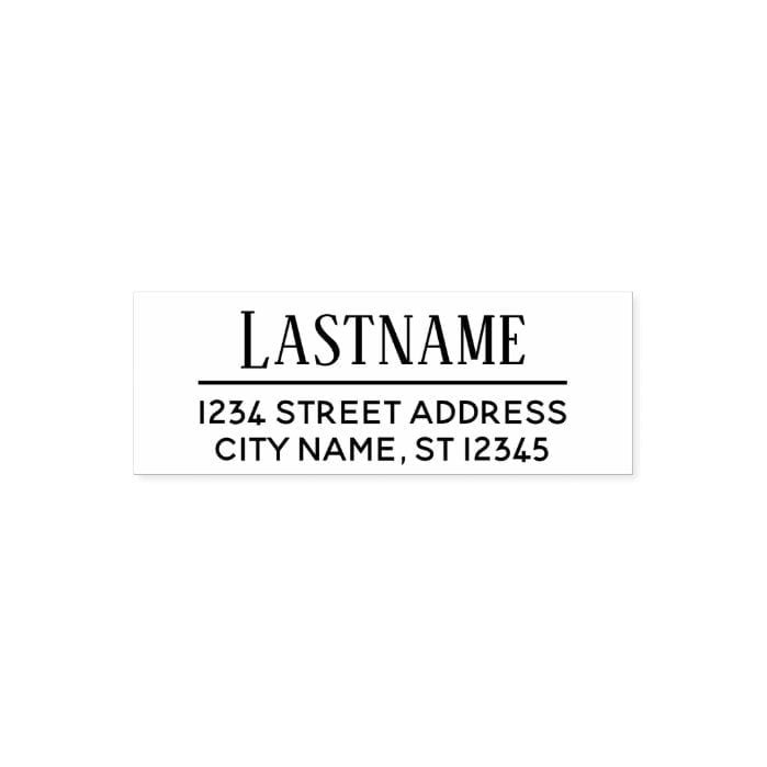 Custom Family Name and Return Address Semi Formal Self-inking Stamp
