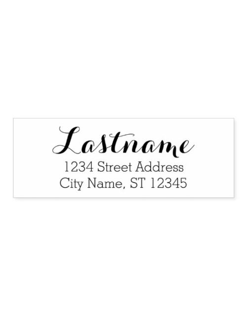 Custom Family Name and Return Address Whimsy font Self-inking Stamp