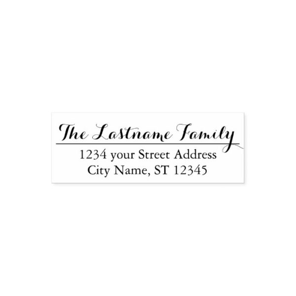 Custom Family Name and Return Address - Whimsy Self-inking Stamp
