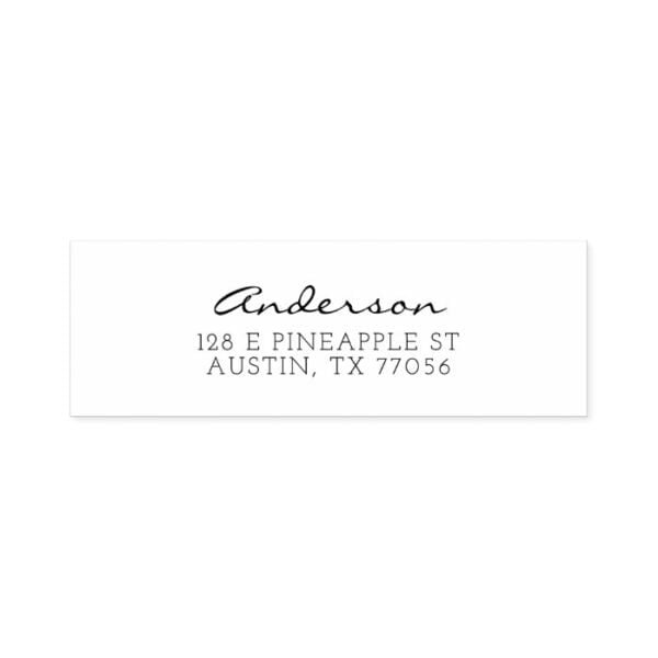 Custom Family Script Typgraphy Name Return Address Self-inking Stamp