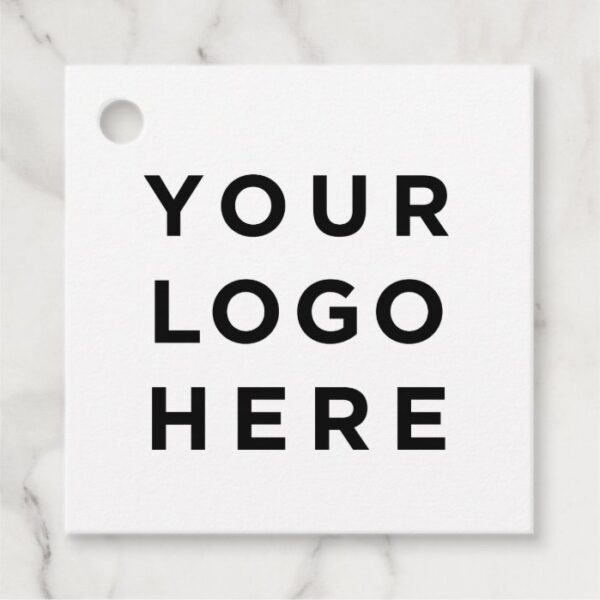 Custom minimal professional logo and text design favor tags
