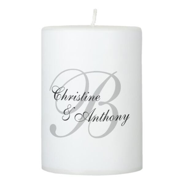 Custom Monogram Pillar Candle