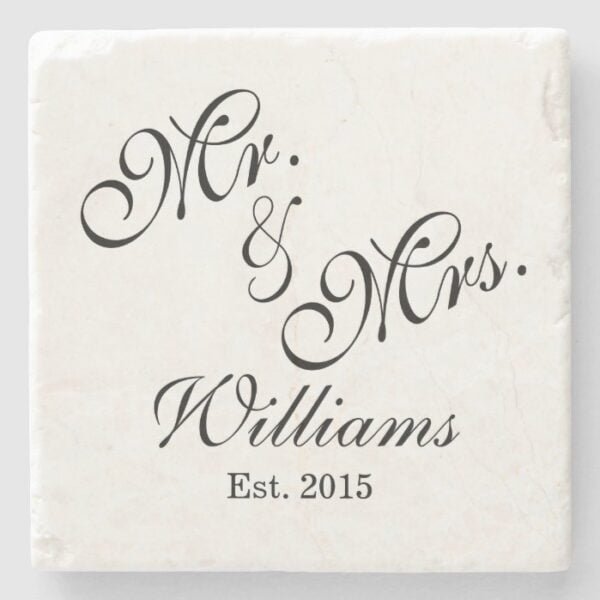 Custom Mr. & Mrs. Wedding Coasters