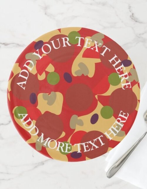 Custom novelty pizza surprise cake platter stand