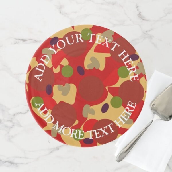Custom novelty pizza surprise cake platter stand