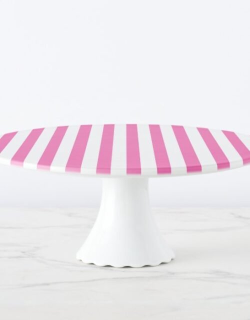 Custom Pink Stripes Pattern Cake Stand