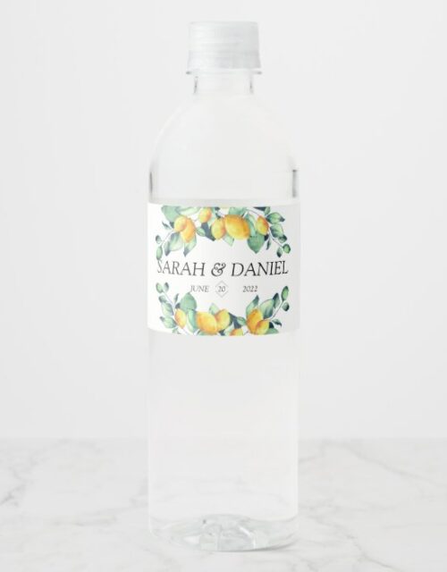 Customer-specific Elegant White Green Water Bottle Label
