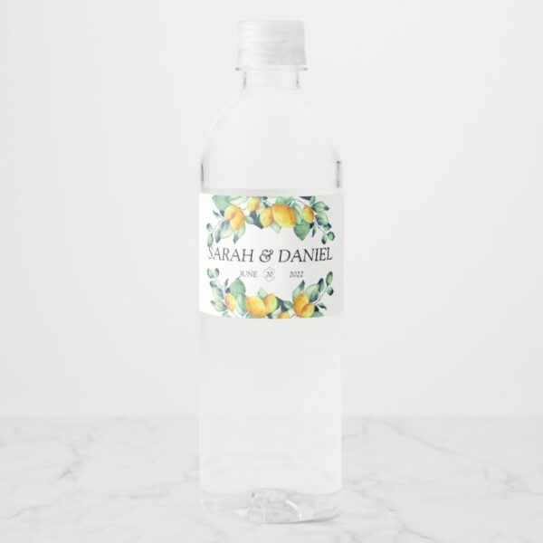 Customer-specific Elegant White Green Water Bottle Label