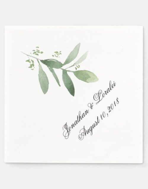 Customize your wedding napkins greenery