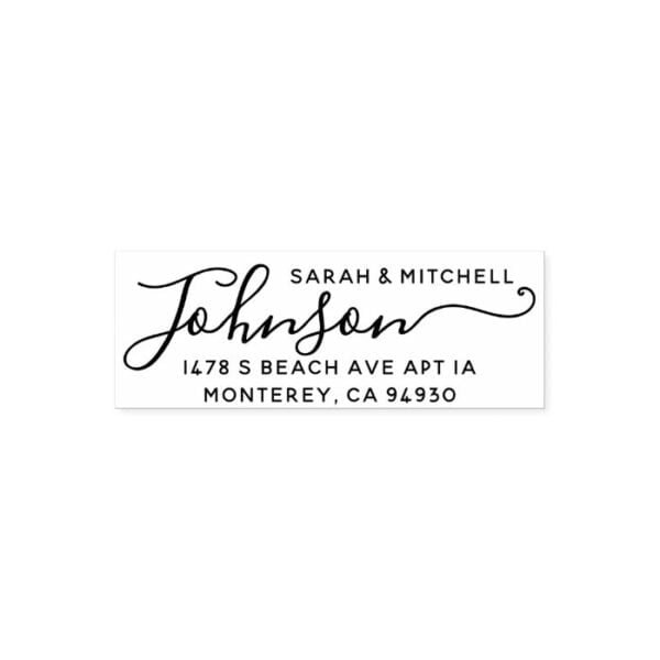 Cute Custom Address Stamp With Script Font