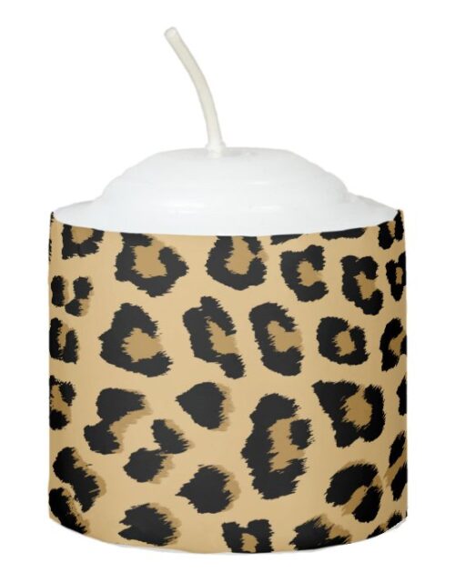 Cute Leopard Spots Cat Animal Print Pattern Votive Candle