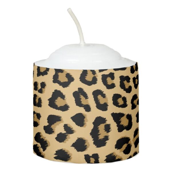 Cute Leopard Spots Cat Animal Print Pattern Votive Candle