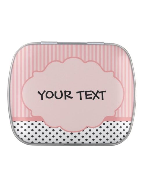 Cute Pink and Black Pattern Mint Candy Tin Favor