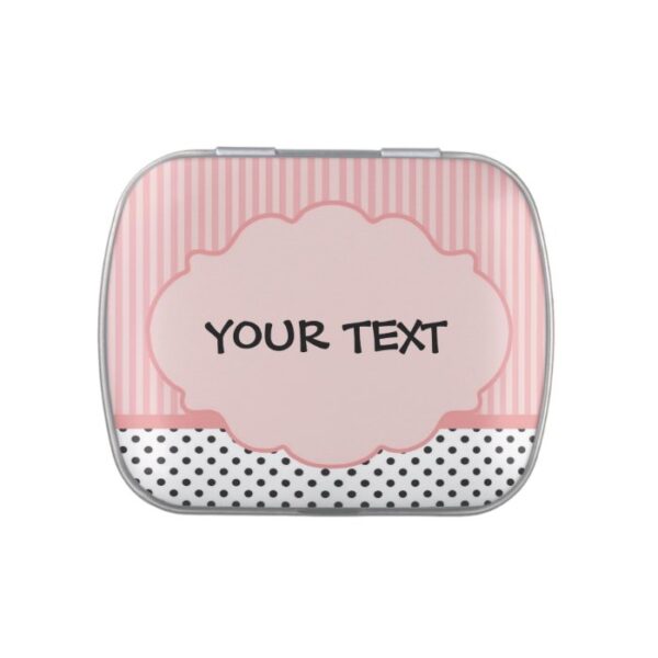 Cute Pink and Black Pattern Mint Candy Tin Favor