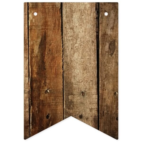 Dark Rustic Barn Wood Wedding Bunting Flags