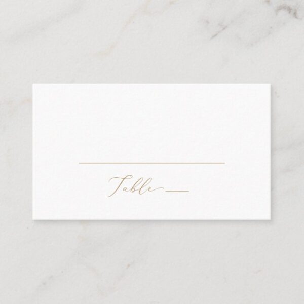 Delicate Gold Calligraphy Flat Wedding Place Card