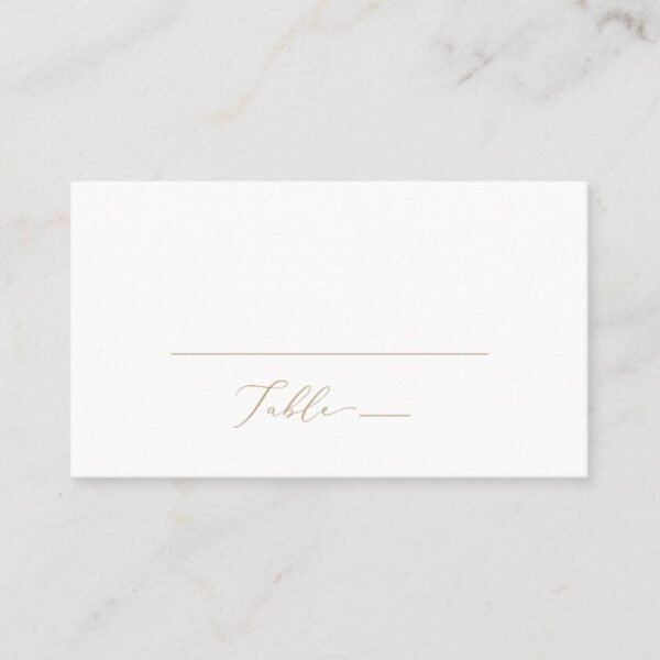 Delicate Gold Calligraphy Flat Wedding Place Card