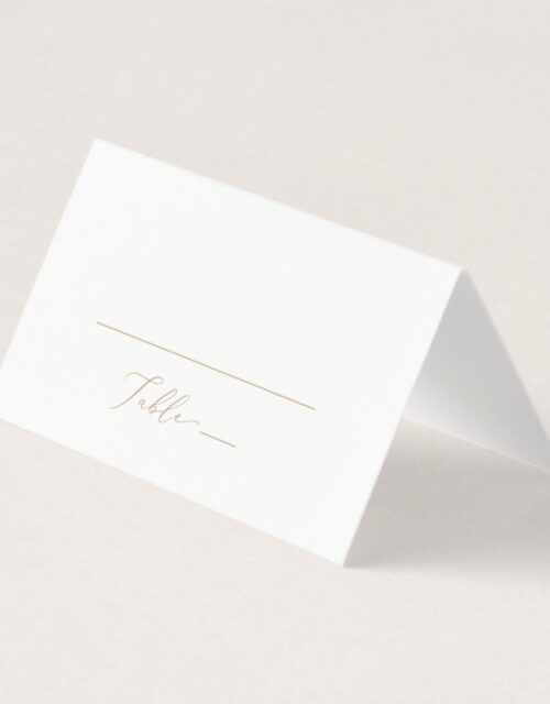 Delicate Gold Calligraphy Monogram Folded Wedding Place Card