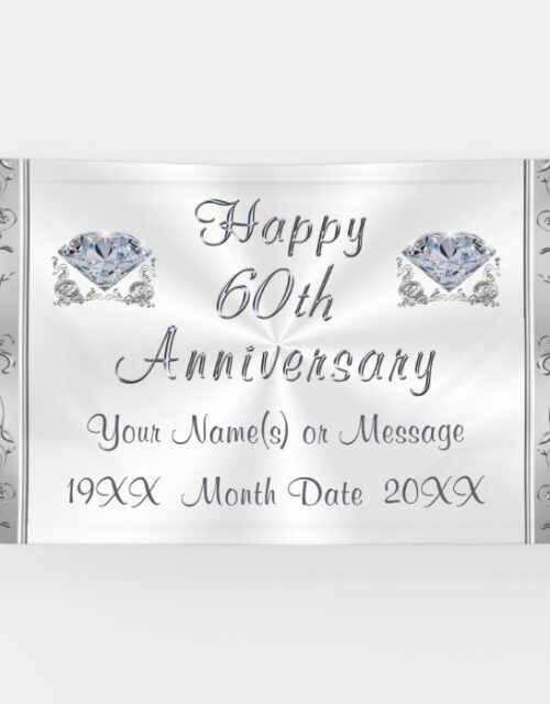 Diamond, 60th Anniversary Banners, Personalized Banner