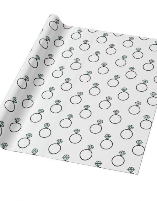 Diamond Ring Pattern - White Wrapping Paper