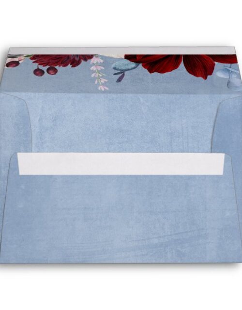 Dusty Blue and Burgundy Envelope