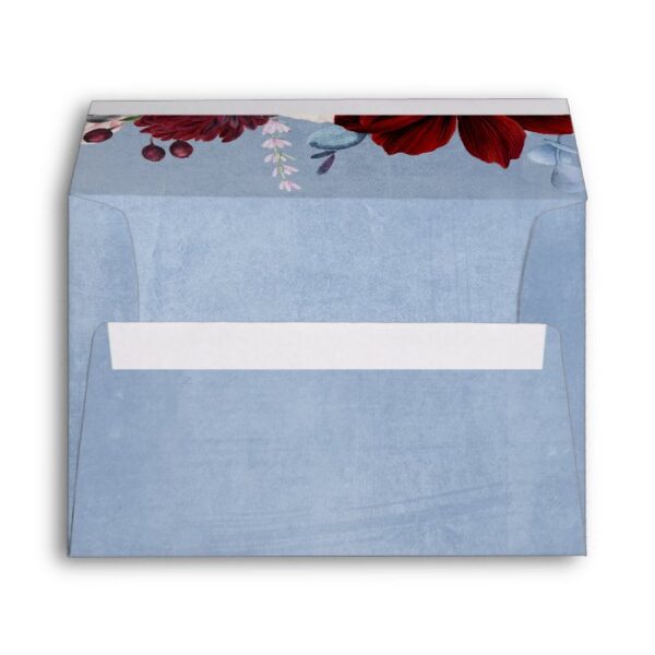 Dusty Blue and Burgundy Envelope
