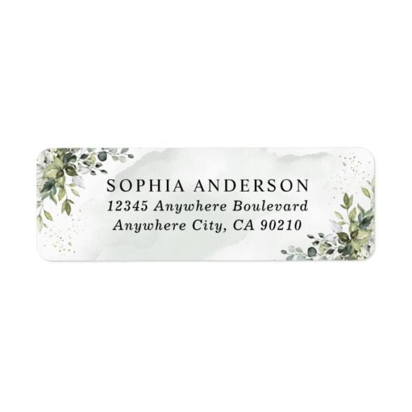 Dusty Blue Eucalyptus Greenery Succulent Wedding Label