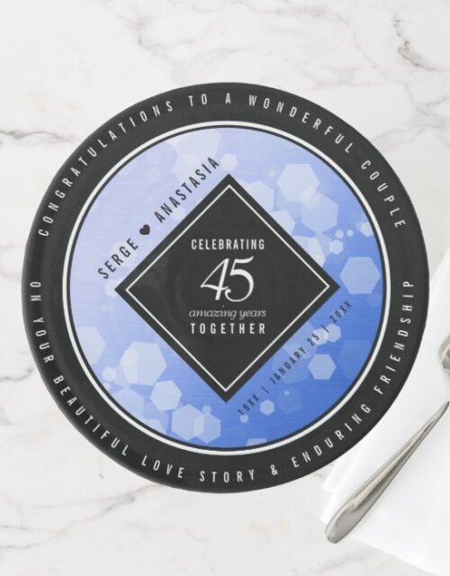 Elegant 45th Sapphire Wedding Anniversary Cake Stand